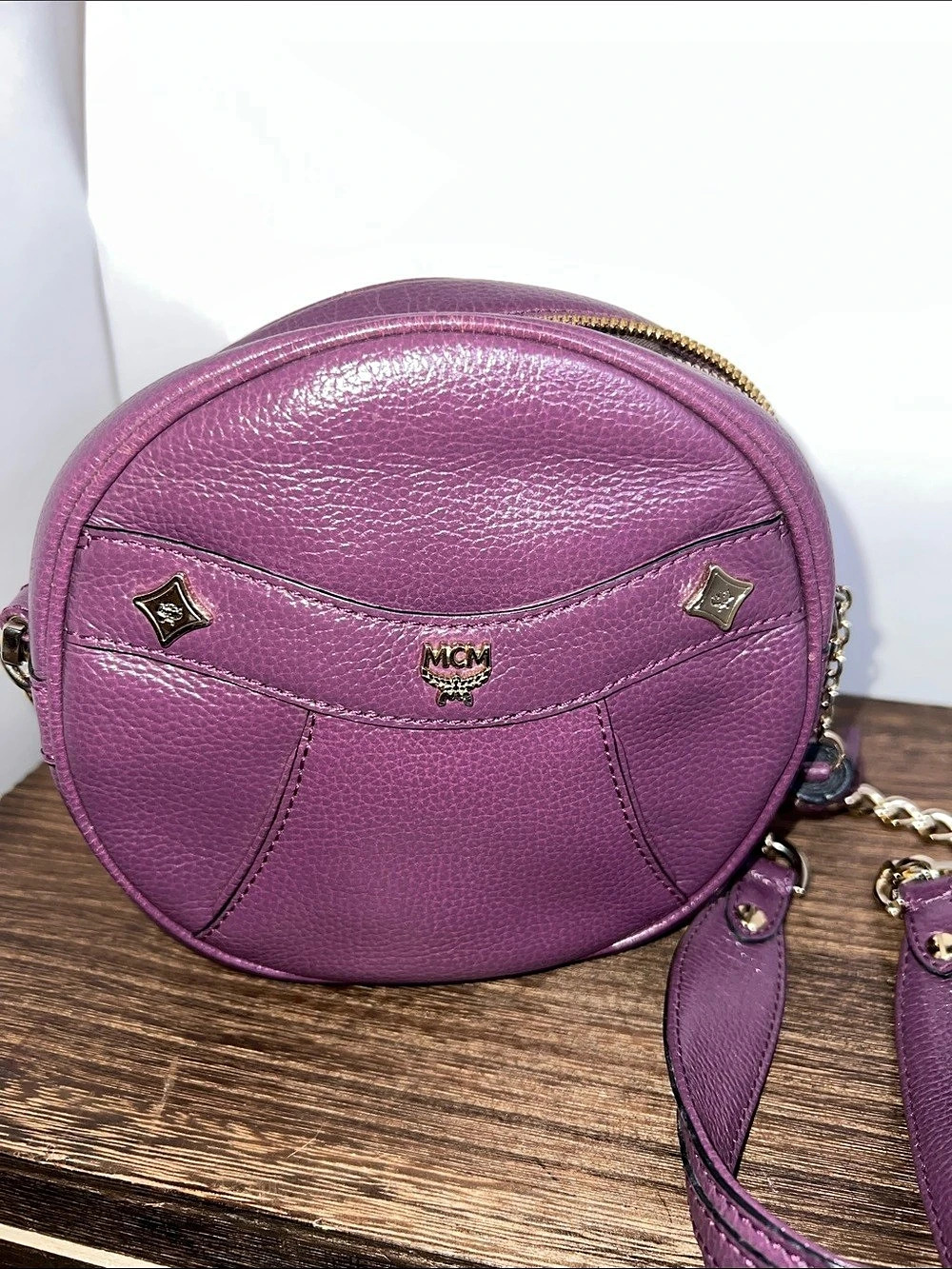 MCM Purple Chain Crossbody Bag